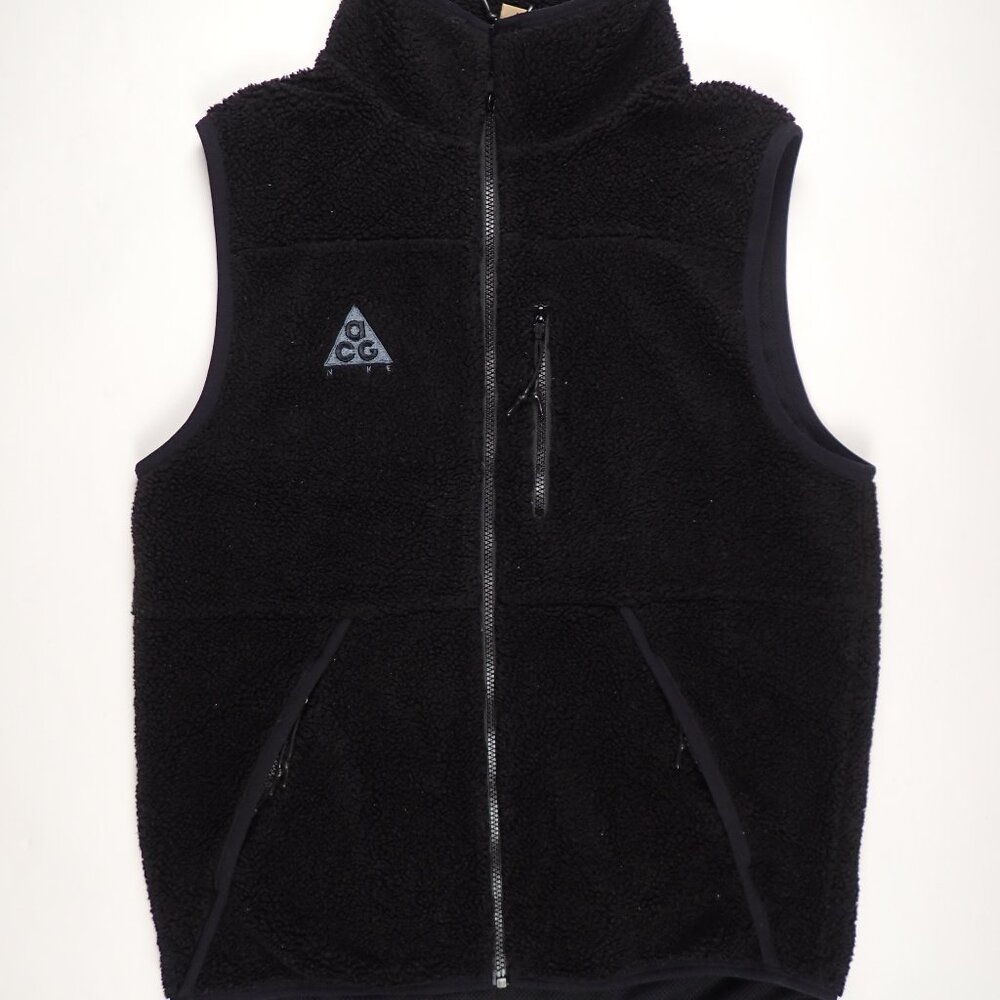 Nike ACG Sherpa Fleece Vest Jacket Black Medium